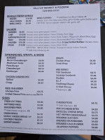 Hilltop Market And Pizzeria menu