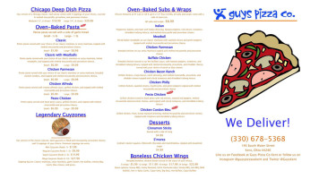 Guys Pizza menu