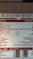 El Taco De Mexico menu