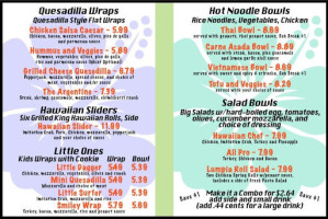 Longboards Wraps Bowls menu