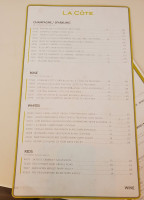 La Côte menu