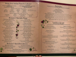 Romano's Pizzeria menu