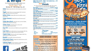 Guys Pizza Co. Chardon menu