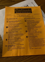 Caliente Pizza And Draft House menu