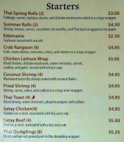 Thaifoon Pittsburgh menu