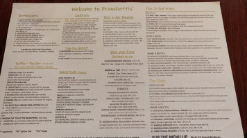 Franchettis' Gasthaus Biergarten menu