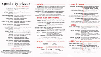 The Oven Pizza Co. menu