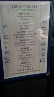 Marios Dockside Grille menu