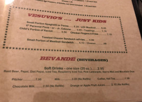 Vesuvio's Italian menu