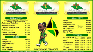 Hilltop Jamaican Market A1 menu