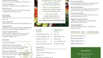 True Food Kitchen menu