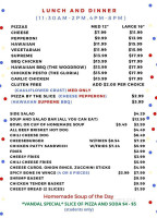 Sacha's Pizza And Sugar Shack menu