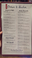 Crown Anchor Pub menu