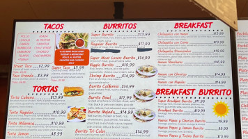 Ruby's Taqueria menu