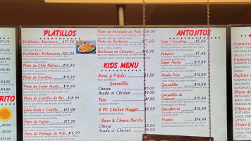 Ruby's Taqueria menu