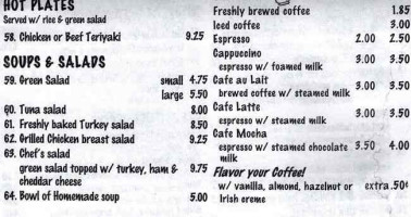 Cafe Mcbryde menu