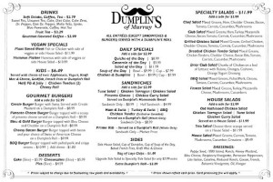 Dumplin’s Of Murray menu