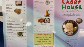 Chaat House Sunnyvale menu