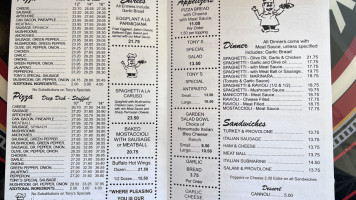 Tony's Little Italy menu