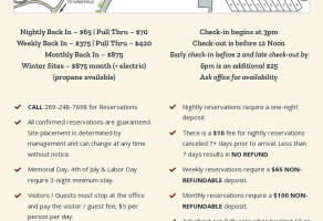 Camp Turkeyville Rv Resort menu