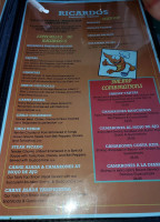 Ricardo's El Ranchito menu