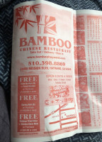 Bamboo Chinese menu