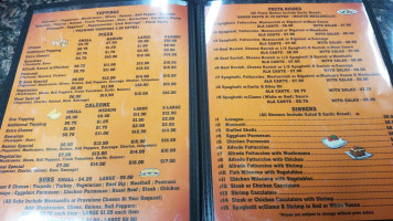 Nick's Pizza menu