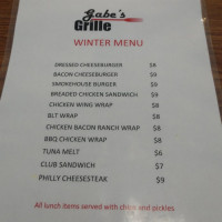 Gabes Grill menu