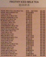 Verde Tea Cafe menu