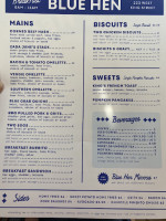 The Blue Hen Cafe In St. August menu