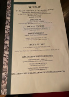 Stone Inn menu