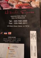 Hibachi Express menu