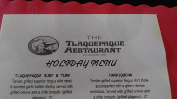 Tlaquepaque menu