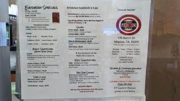 The Sandwich Spot menu