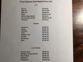 Pony Express Meats Deli menu