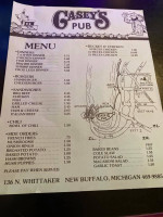 Casey's New Buffalo menu