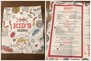 Tgi Fridays menu