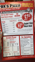 Fox's Pizza And Bakery menu