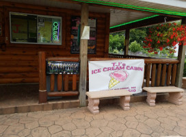 Tj's Ice Cream Cabin outside