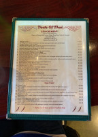 Taste Of Thai menu