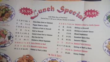 Main Moon Chinese menu