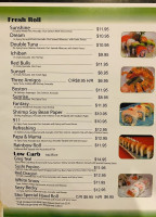 Sushi Sho Japanese menu