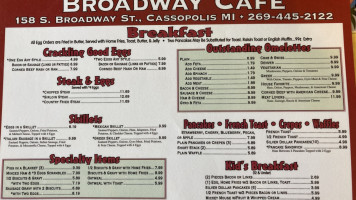 Broadway Cafe menu