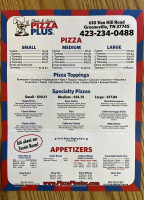 Pizza Plus menu