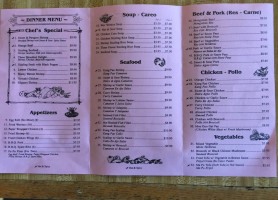 Panda House menu