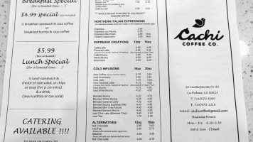 Cachi Cafe menu