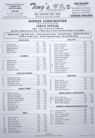 Ting's menu