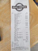 Bagel Central menu