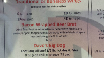 Davo's menu