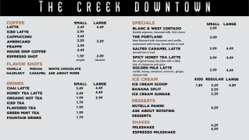 The Creek Downtown menu